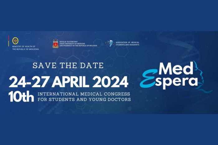USMF „Nicolae Testemițanu” organizează Congresul bienal internațional pentru studenți, doctoranzi și tineri medici „MedEspera”