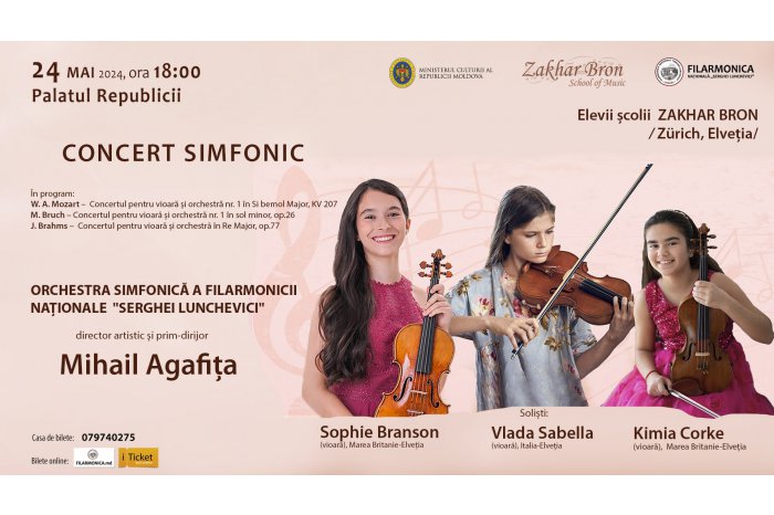 Filarmonica Națională ”Serghei Lunchevici” va organiza mai multe concerte în luna mai