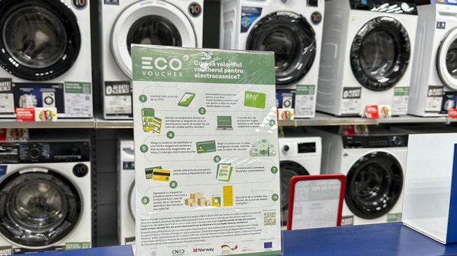 Peste 500 de gospodării au primit EcoVouchere pentru electrocasnice eficiente energetic
