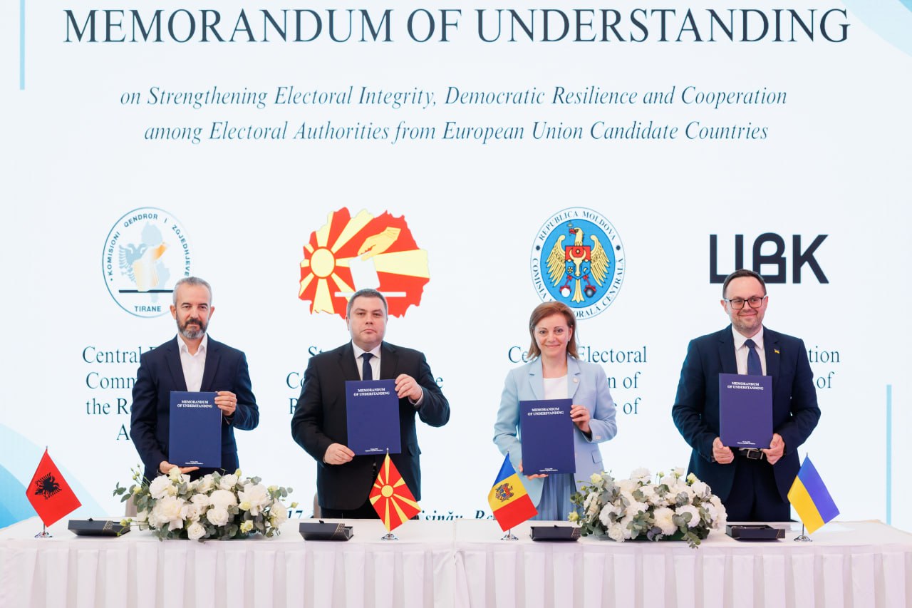 Autoritățile electorale din Moldova, Ucraina, Albania și Macedonia de Nord au semnat un Memorandum pentru consolidarea rezilienței democratice și a cooperării europene