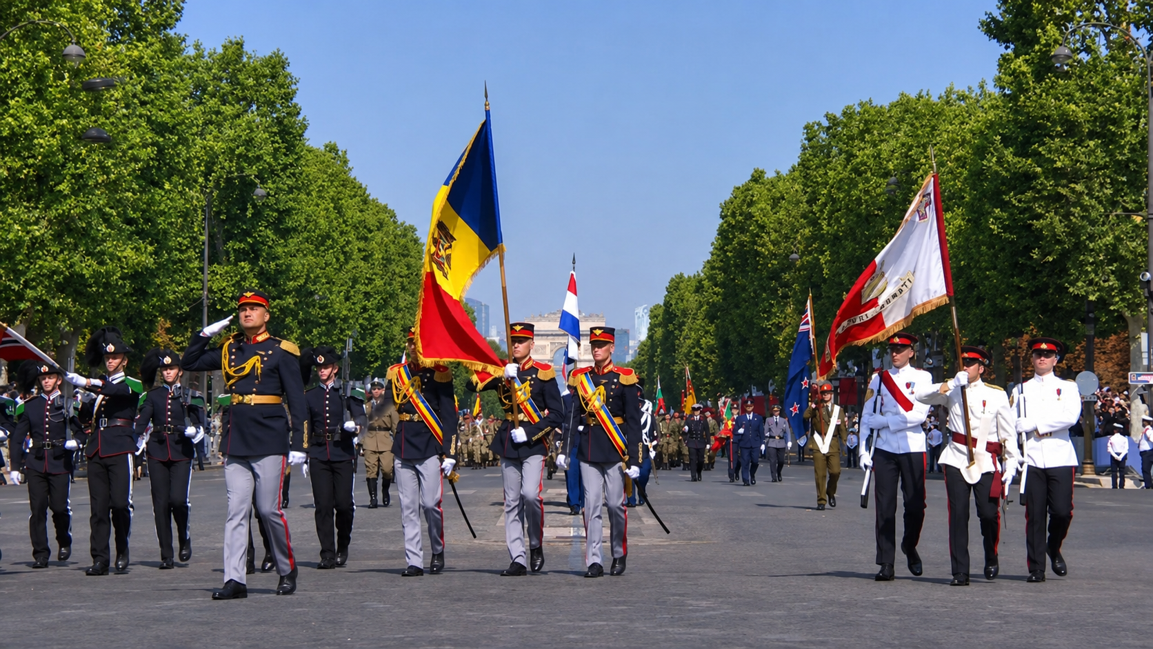 VIDEO // Militarii moldoveni au defilat la parada de Ziua Națională a Franței, alături de reprezentanți din 35 de state