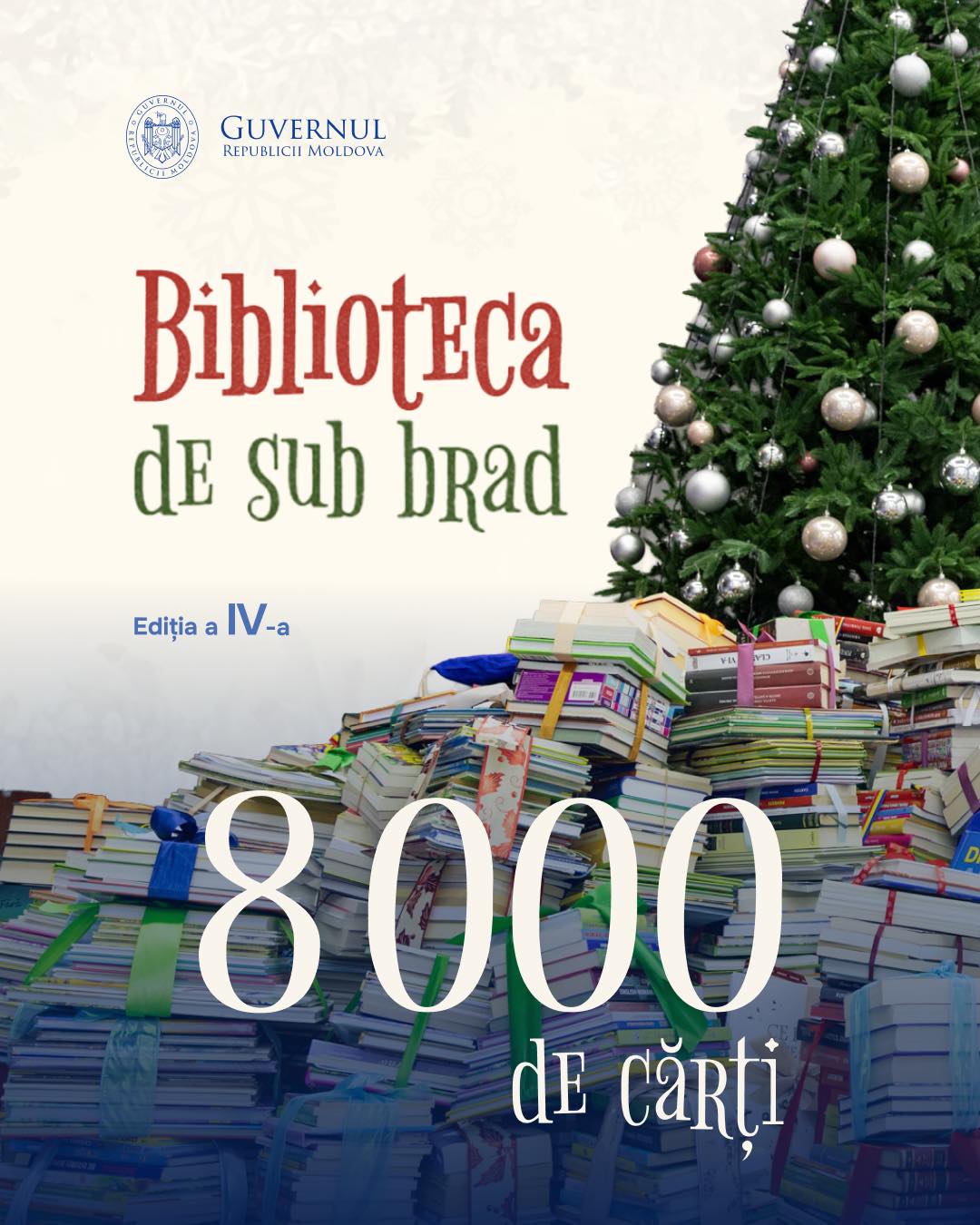 Library under Christmas Tree, fourth edition, in Moldova: about 8,000 books collected