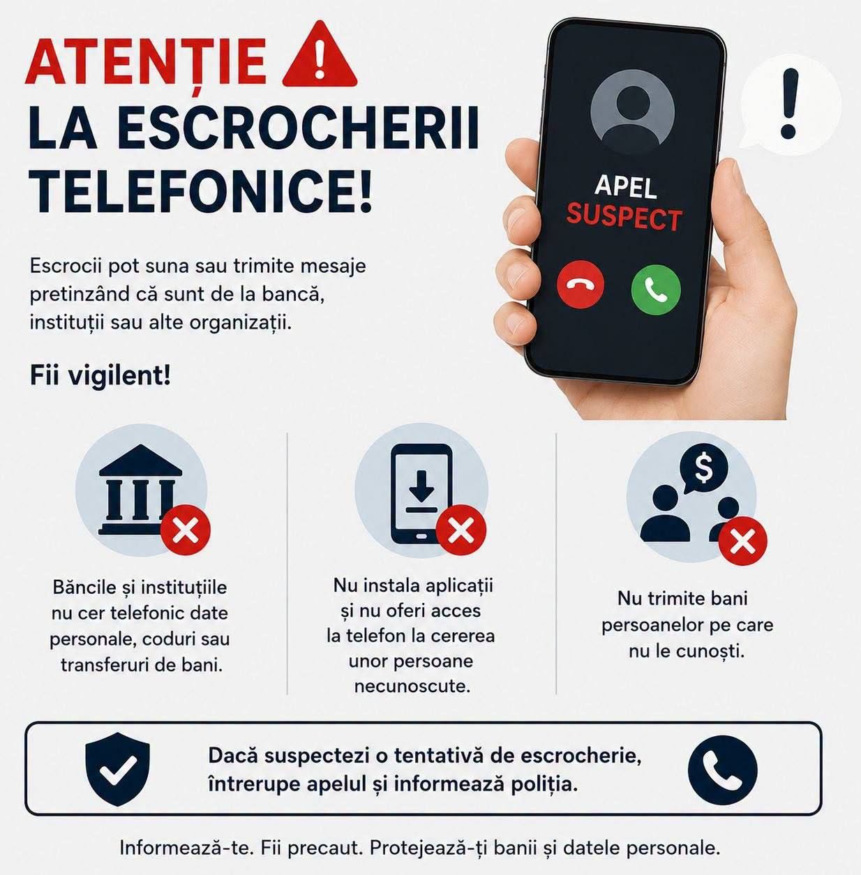 Alte cinci cazuri de escrocherii telefonice, raportate la poliție: prejudiciul depășește 400 de mii de lei
