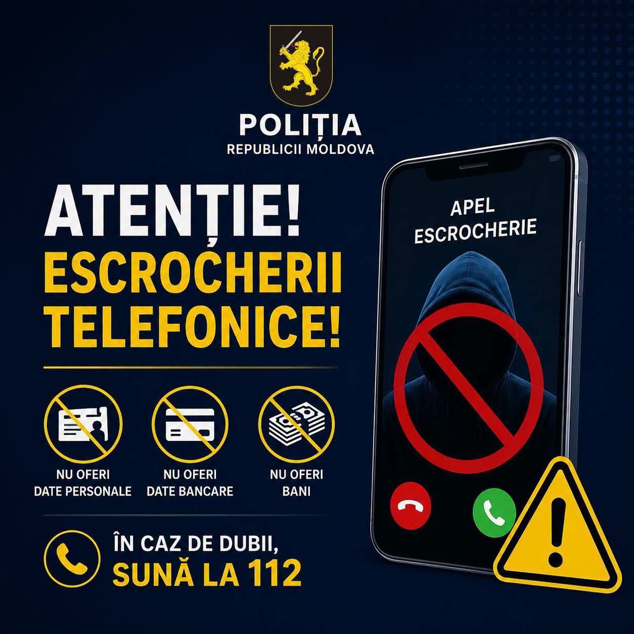 Poliția: Niciun caz nou de fraudă telefonică în ultimele 24 de ore. Aproape 90 de tentative de escrocherie au fost dejucate