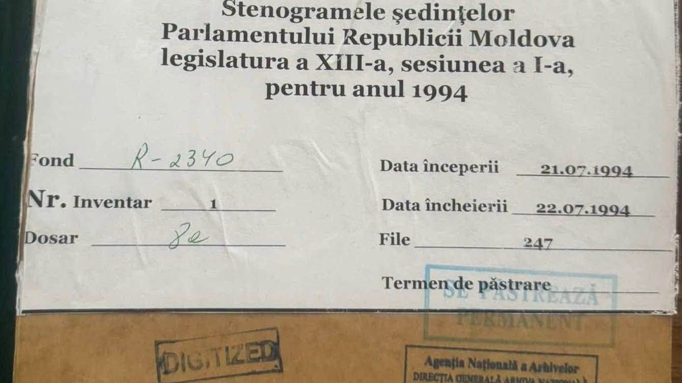 Dezbaterile privind Constituția din 1994, accesibile online din arhivele naționale