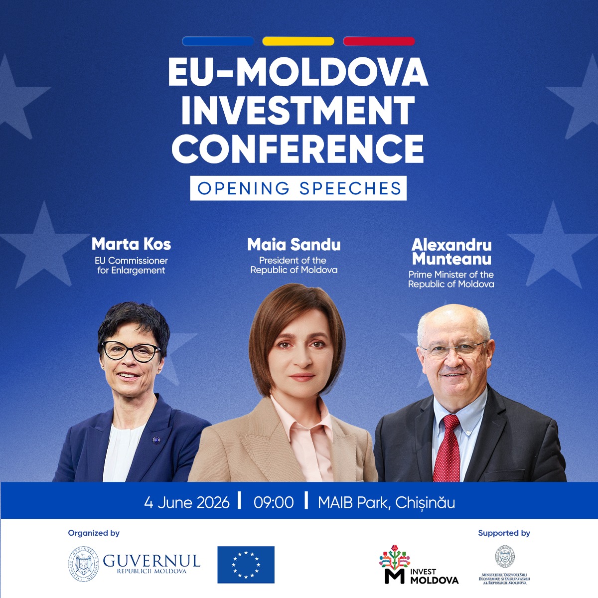 Prima Conferință investițională Republica Moldova – Uniunea Europeană, organizată la Chișinău: Comisara europeană Marta Kos, invitat special