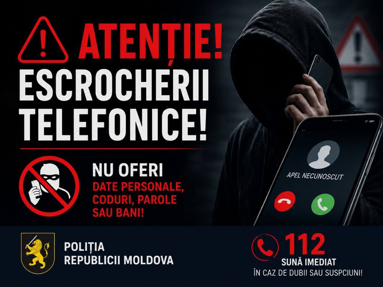 IGP înregistrează noi cazuri de fraude telefonice. Prejudiciul ajunge la peste un milion de lei