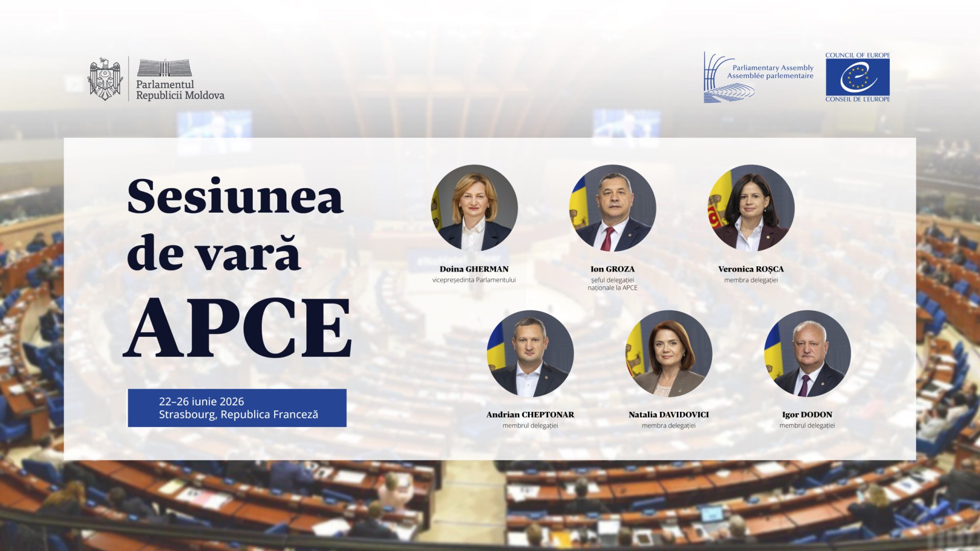 Delegația Parlamentului Republicii Moldova participă la sesiunea de vară a APCE
