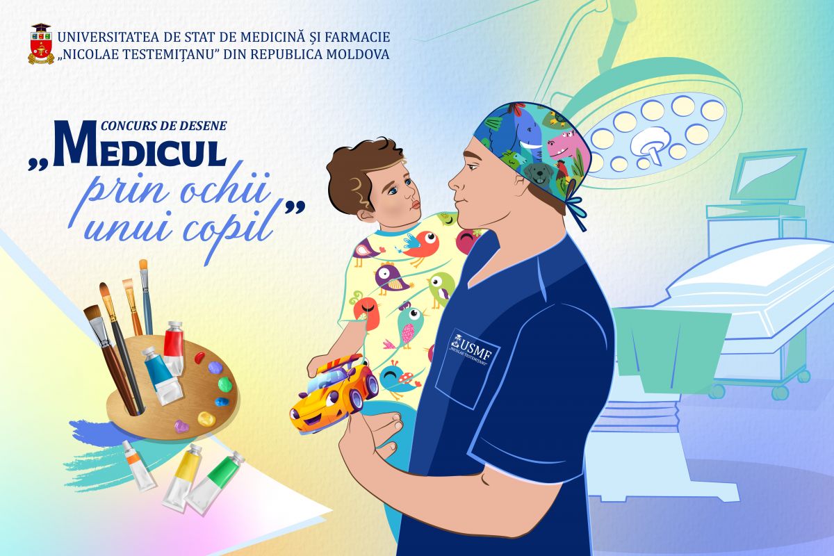 Elevii pasionați de desen sunt invitați să participe la concursul „Medicul - prin ochii unui copil”, lansat de USMF „Nicolae Testemițanu”