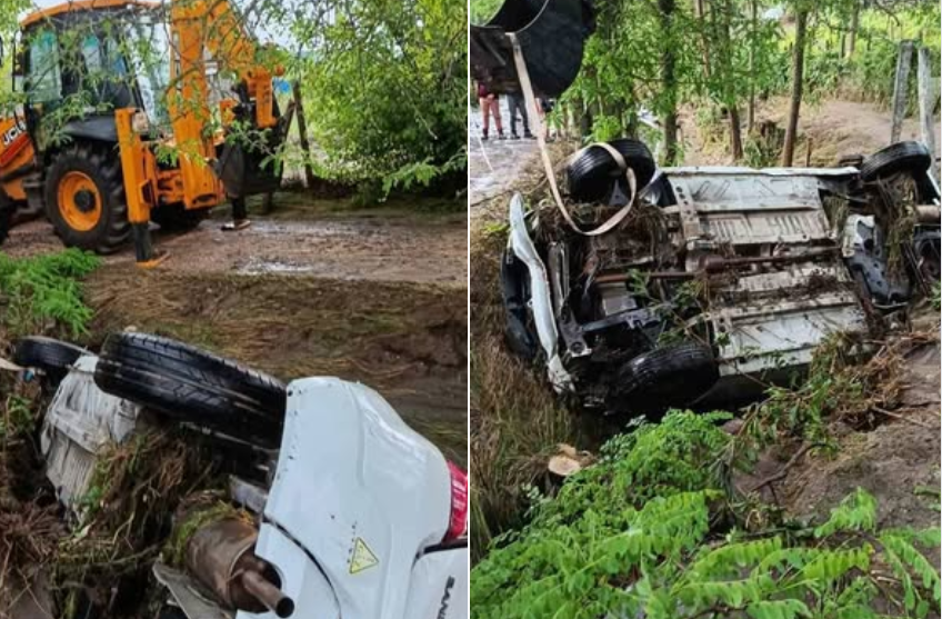 VIDEO // Un automobil luat de ape la Cărbuna, patru oameni evacuați la Pănăsești. Autoritățile intervin în mai multe localități