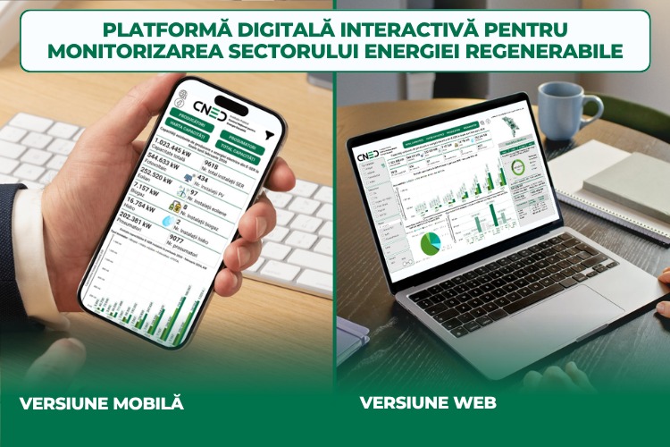 Platformă digitală interactivă pentru monitorizarea sectorului energiei regenerabile, lansată de CNED