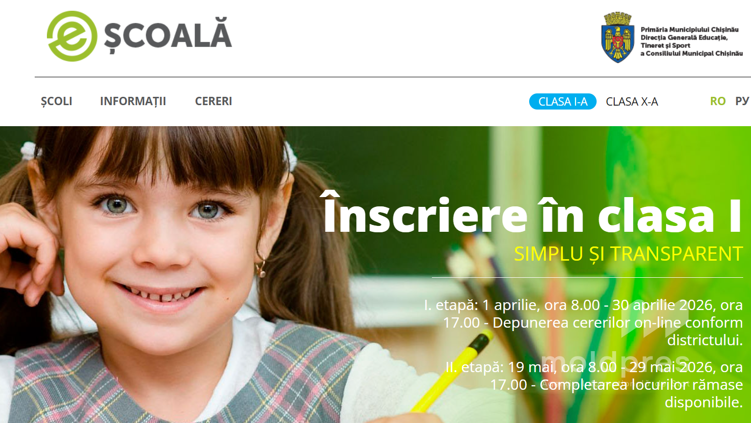 Peste 7 000 de cereri de înscriere a copiilor în clasa I au fost depuse în capitală