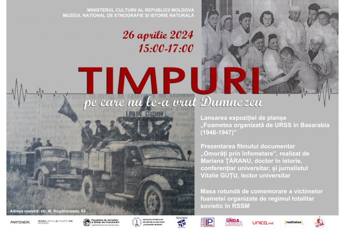 Un eveniment dedicat comemorării victimelor foametei din 1946-1947 va avea loc la un muzeu din capitală