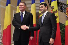 The meeting prim- minister of Moldova, Cyril Gaburici with  Klaus Johannis,  President of Romanian'