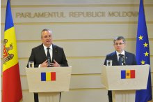 Заявления для прессы председателя парламента Молдовы Игоря Гросу и председателя Сената Румынии Николае Чукэ'