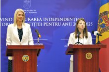  Conferință de presă susținută de ministra Justiției a Republicii Moldova, Veronica Mihailov-Moraru, și ministra Justiției a României, Alina Gorghiu '