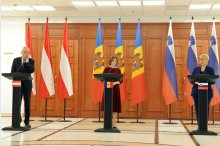 Conferință de presă susținută de Președinta Republicii Moldova, Maia Sandu, Președintele Austriei, Alexander Van der Bellen, și Președinta Sloveniei, Nataša Pirc Musar'