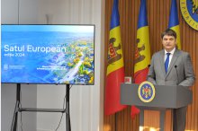 Press conference held by Minister of Infrastructure and Regional Development Andrei Spînu on launch of European Village 2 program'